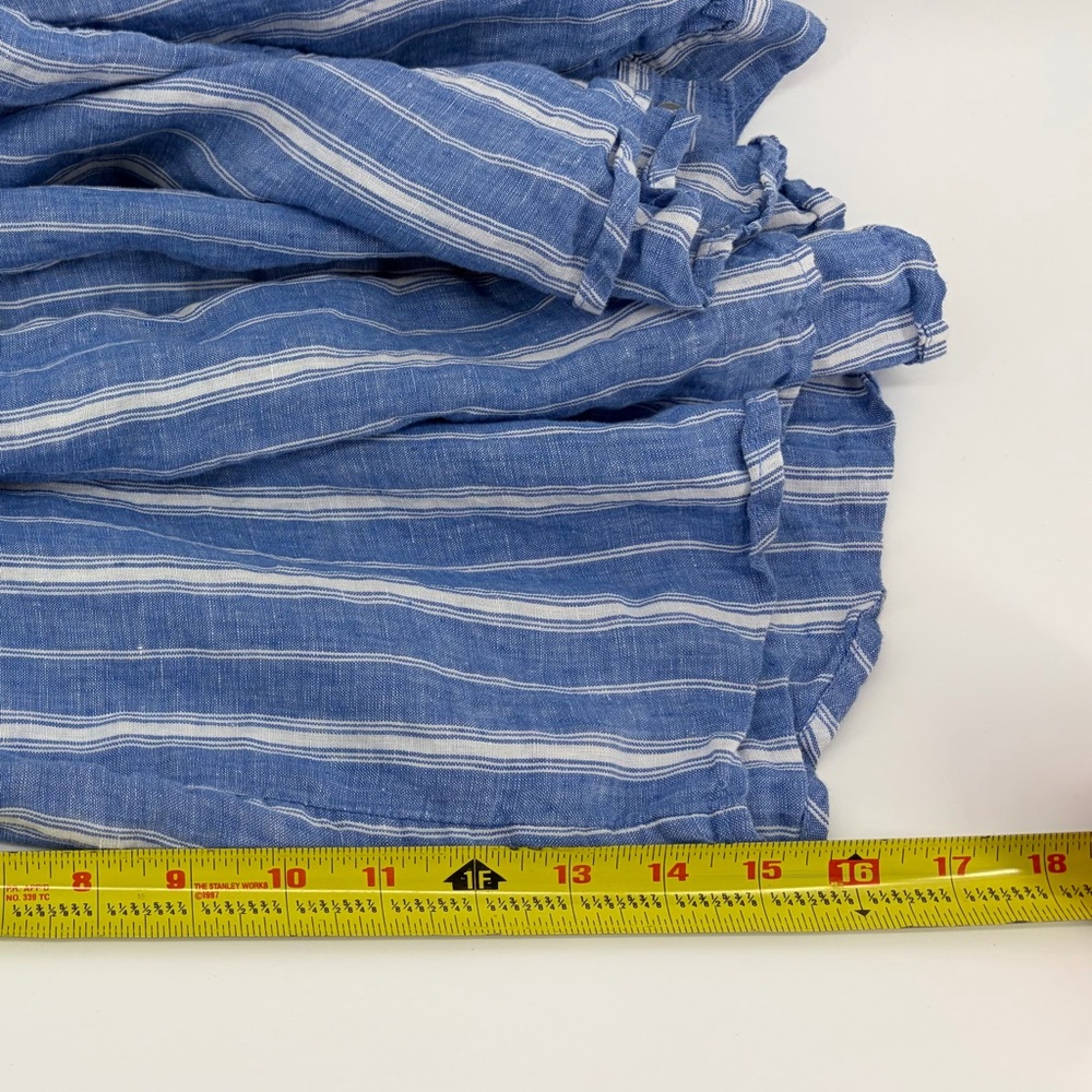 J. Jill Linen Shirt in Blue and White - Picture 7 of 8
